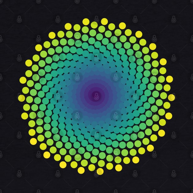 Dot Mandala | Light Peacock Yellow Red Blue by aRtVerse